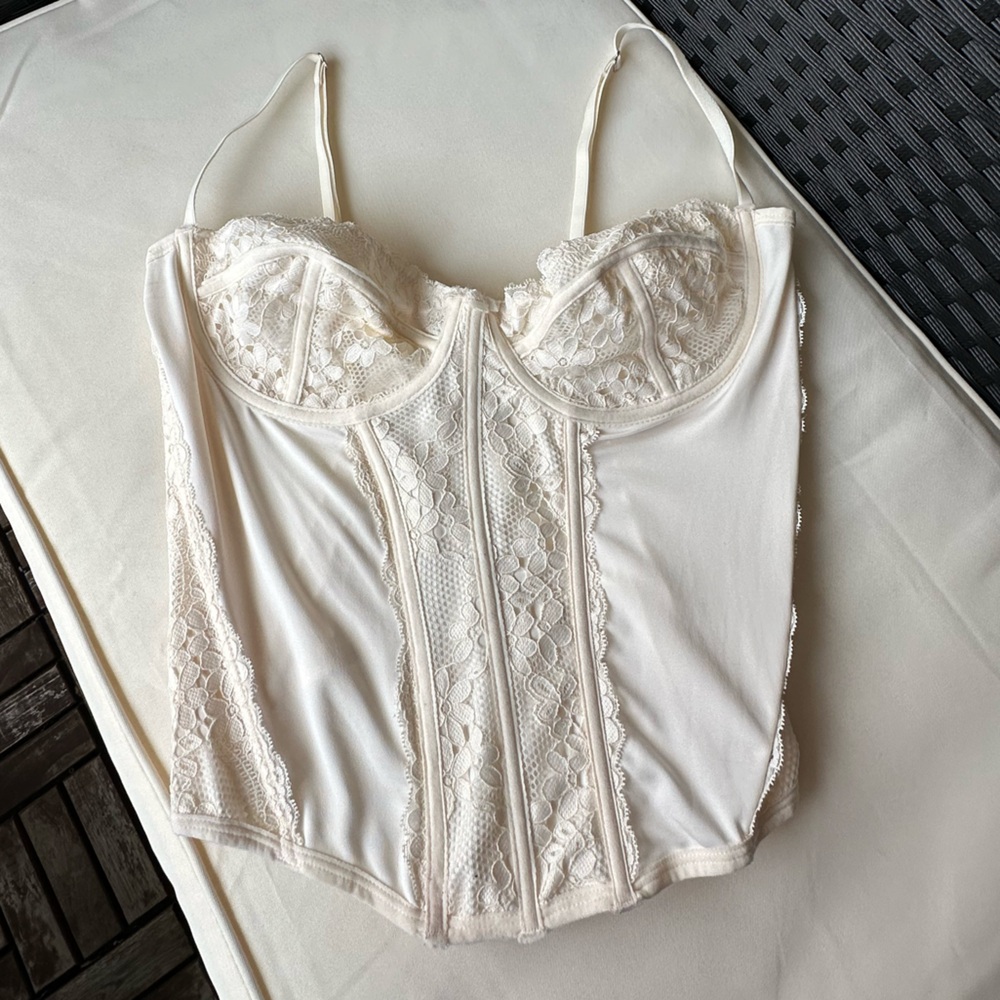 Cream, Lace Corset - Brandless (Thrifted)